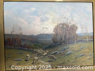 MaxSold Auction: Signed Hiram Peabody FLAGG (1859-1937) Original Oil on Board - Oakville (Ontario, Canada) PARTNER MANAGED Estate Sale Online Auction - Lakeshore Road West (Shipping Available)                     