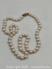 MaxSold Auction: String of Cultured Pearls with 14K Gold Clasp - Oakville (Ontario, Canada) PARTNER MANAGED Estate Sale Online Auction - Lakeshore Road West (Shipping Available)                     