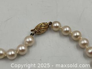MaxSold Auction: String of Cultured Pearls with 14K Gold Clasp - Oakville (Ontario, Canada) PARTNER MANAGED Estate Sale Online Auction - Lakeshore Road West (Shipping Available)                     