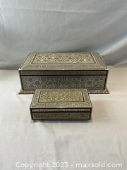 MaxSold Auction: Two Hand Crafted Mother of Pearl Inlaid Persian Boxes  - Oakville (Ontario, Canada) PARTNER MANAGED Estate Sale Online Auction - Lakeshore Road West (Shipping Available)                     