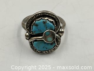 MaxSold Auction: Two Sterling Silver Navajo style Turquoise Rings. Both Size 7.5 - Oakville (Ontario, Canada) PARTNER MANAGED Estate Sale Online Auction - Lakeshore Road West (Shipping Available)                     