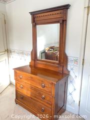 MaxSold Auction: Antique Wooden Dresser with Mirror - Toronto (Ontario, Canada) SELLER MANAGED Downsizing Online Auction - Grenview Boulevard South