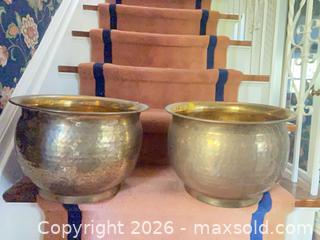 MaxSold Auction: Pair of Brass Planters - Toronto (Ontario, Canada) SELLER MANAGED Downsizing Online Auction - Grenview Boulevard South