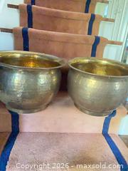 MaxSold Auction: Pair of Brass Planters - Toronto (Ontario, Canada) SELLER MANAGED Downsizing Online Auction - Grenview Boulevard South