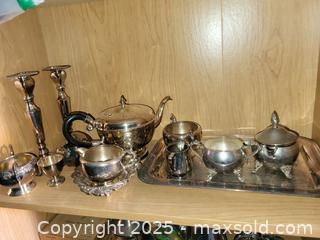 MaxSold Auction: Vintage Silver-Plated Tea/Coffee Set with Tray, Tableware (Mixed Lot) - Kingston (Ontario, Canada) SELLER MANAGED Reseller Online Auction - Development Drive (STORAGE)