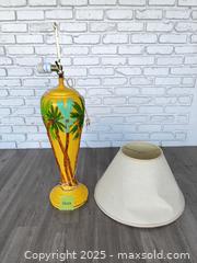MaxSold Auction: Hand painted the elongated design, palm tree, yellow lamp - Cocoa (Florida, USA) SELLER MANAGED Estate Sale Online Auction - Broadcast Court
