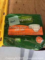 MaxSold Auction: Unisex depends briefs with adhesive tabs 16 large size - Cocoa (Florida, USA) SELLER MANAGED Estate Sale Online Auction - Broadcast Court