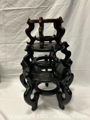 MaxSold Auction: Lot of 3 Asian Wooden Vase/Ornament Display Stands - Millbrae (California, USA) SELLER MANAGED Estate Sale Online Auction - El Camino Real