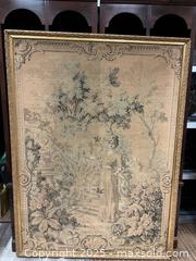 MaxSold Auction: Massive Antique Framed Tapestry 69.75” H × 51.75” W - Millbrae (California, USA) SELLER MANAGED Estate Sale Online Auction - El Camino Real