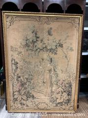 MaxSold Auction: Massive Antique Framed Tapestry 69.75” H × 51.75” W - Millbrae (California, USA) SELLER MANAGED Estate Sale Online Auction - El Camino Real