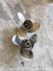 MaxSold Auction: Lot of 2 Boat Propellers: 3-Blade and 4-Blade, Aluminum or Steel  - Garden City (Georgia, USA) SELLER MANAGED Downsizing Online Auction -  Bryce Industrial Drive