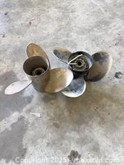 MaxSold Auction: Lot of 2 Boat Propellers: 3-Blade and 4-Blade, Aluminum or Steel  - Garden City (Georgia, USA) SELLER MANAGED Downsizing Online Auction -  Bryce Industrial Drive