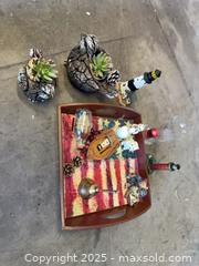 MaxSold Auction: Mixed Nautical Home Decor Lot: Tray, Planters, Lighthouses, Glass - Garden City (Georgia, USA) SELLER MANAGED Downsizing Online Auction -  Bryce Industrial Drive