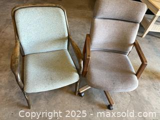 MaxSold Auction: Office Chair with Wooden Arms + Upholstered Armchair - Garden City (Georgia, USA) SELLER MANAGED Downsizing Online Auction -  Bryce Industrial Drive