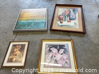 MaxSold Auction: Set of 4 Framed Wall Art: Prints &#38; Textured Painting, Mixed Styles - Garden City (Georgia, USA) SELLER MANAGED Downsizing Online Auction -  Bryce Industrial Drive