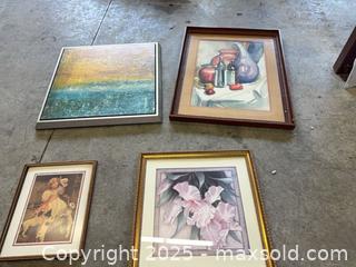 MaxSold Auction: Set of 4 Framed Wall Art: Prints &#38; Textured Painting, Mixed Styles - Garden City (Georgia, USA) SELLER MANAGED Downsizing Online Auction -  Bryce Industrial Drive