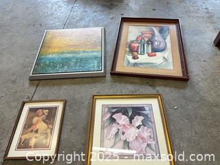 MaxSold Auction: Set of 4 Framed Wall Art: Prints &#38; Textured Painting, Mixed Styles - Garden City (Georgia, USA) SELLER MANAGED Downsizing Online Auction -  Bryce Industrial Drive
