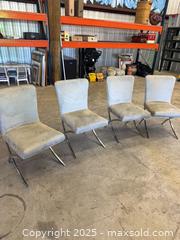 MaxSold Auction: Set of 4 Modern Light Gray Microfiber Chairs, Chrome X-Base - Garden City (Georgia, USA) SELLER MANAGED Downsizing Online Auction -  Bryce Industrial Drive