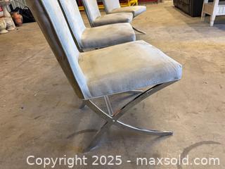 MaxSold Auction: Set of 4 Modern Light Gray Microfiber Chairs, Chrome X-Base - Garden City (Georgia, USA) SELLER MANAGED Downsizing Online Auction -  Bryce Industrial Drive