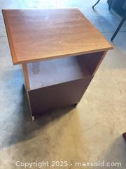 MaxSold Auction: Small Particleboard Side Table / Nightstand (approx. 18 x 16 x 24 in) - Garden City (Georgia, USA) SELLER MANAGED Downsizing Online Auction -  Bryce Industrial Drive