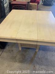 MaxSold Auction: Solid Wood Counter-Height Square Table with Storage Base - Garden City (Georgia, USA) SELLER MANAGED Downsizing Online Auction -  Bryce Industrial Drive