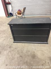 MaxSold Auction: Solid Wood Matte Black Media Console, 2 Drawers, 2 Shelves (missing fixture on draw) - Garden City (Georgia, USA) SELLER MANAGED Downsizing Online Auction -  Bryce Industrial Drive