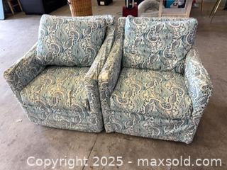 MaxSold Auction: Two Upholstered Swivel Chairs with covers - Garden City (Georgia, USA) SELLER MANAGED Downsizing Online Auction -  Bryce Industrial Drive