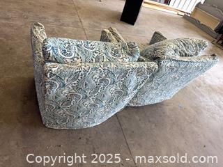 MaxSold Auction: Two Upholstered Swivel Chairs with covers - Garden City (Georgia, USA) SELLER MANAGED Downsizing Online Auction -  Bryce Industrial Drive