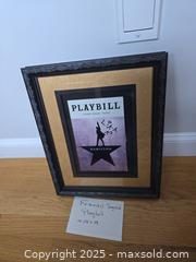 MaxSold Auction: Framed Signed Hamilton Playbill in Decorative Mat & Glass Frame - Ashland (Massachusetts, USA) Downsizing Online Auction - Braeburn Lane