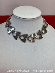 MaxSold Auction: Mette + Finn Denmark, Abstract Modernist Metal Necklace 16&#34;, 1970, Signed - Coquitlam (British Columbia, Canada) SELLER MANAGED Downsizing Online Auction - Delestre Avenue                 