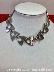 MaxSold Auction: Mette + Finn Denmark, Abstract Modernist Metal Necklace 16&#34;, 1970, Signed - Coquitlam (British Columbia, Canada) SELLER MANAGED Downsizing Online Auction - Delestre Avenue                 