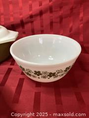 MaxSold Auction: Vintage Pyrex bowl and Casserole dish with lid Crazy Daisy - Coquitlam (British Columbia, Canada) SELLER MANAGED Downsizing Online Auction - Delestre Avenue                 