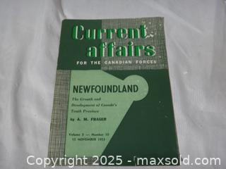 MaxSold Auction: CANADIAN FORCES - 1953 CURRENT AFFAIRS BOOKLET - Ajax (Ontario, Canada) SELLER MANAGED Downsizing Online Auction - Noake Crescent