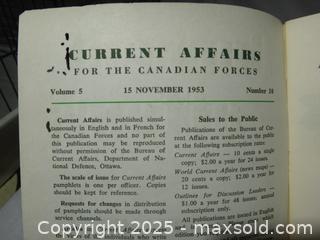 MaxSold Auction: CANADIAN FORCES - 1953 CURRENT AFFAIRS BOOKLET - Ajax (Ontario, Canada) SELLER MANAGED Downsizing Online Auction - Noake Crescent