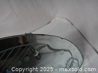 MaxSold Auction: VINTAGE HALF CIRCLE ETCHED MIRROR - Ajax (Ontario, Canada) SELLER MANAGED Downsizing Online Auction - Noake Crescent