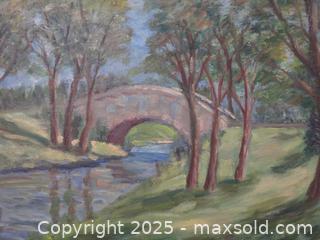 MaxSold Auction: VINTAGE ORIGINAL &#34;STONE BRIDGE&#34; PAINTING - Ajax (Ontario, Canada) SELLER MANAGED Downsizing Online Auction - Noake Crescent