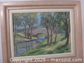 MaxSold Auction: VINTAGE ORIGINAL &#34;STONE BRIDGE&#34; PAINTING - Ajax (Ontario, Canada) SELLER MANAGED Downsizing Online Auction - Noake Crescent