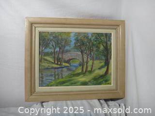 MaxSold Auction: VINTAGE ORIGINAL &#34;STONE BRIDGE&#34; PAINTING - Ajax (Ontario, Canada) SELLER MANAGED Downsizing Online Auction - Noake Crescent