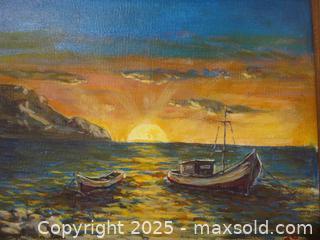 MaxSold Auction: VINTAGE ORIGINAL SUN ON THE HORIZON PAINTING - Ajax (Ontario, Canada) SELLER MANAGED Downsizing Online Auction - Noake Crescent