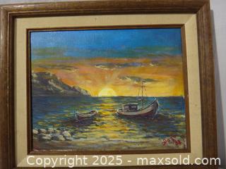 MaxSold Auction: VINTAGE ORIGINAL SUN ON THE HORIZON PAINTING - Ajax (Ontario, Canada) SELLER MANAGED Downsizing Online Auction - Noake Crescent