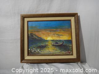 MaxSold Auction: VINTAGE ORIGINAL SUN ON THE HORIZON PAINTING - Ajax (Ontario, Canada) SELLER MANAGED Downsizing Online Auction - Noake Crescent