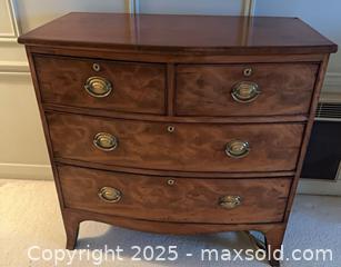 MaxSold Auction:  Mahogany Bow Front Chest with French Feet, circa 1790    C  - London (Ontario, Canada) PARTNER MANAGED Downsizing Online Auction - Bloomfield Drive