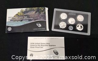 MaxSold Auction: 2018 United States Mint America the Beautiful Quarters Silver Proof Set - Frederick (Maryland, USA) PARTNER MANAGED Reseller Online Auction -  English Muffin Way