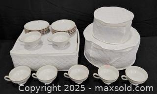 MaxSold Auction: Edelstein White &#38; Gold China Set - Frederick (Maryland, USA) PARTNER MANAGED Reseller Online Auction -  English Muffin Way