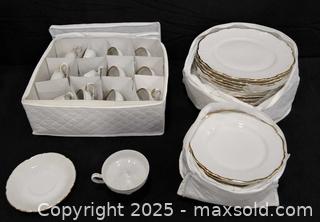 MaxSold Auction: Edelstein White &#38; Gold China Set - Frederick (Maryland, USA) PARTNER MANAGED Reseller Online Auction -  English Muffin Way