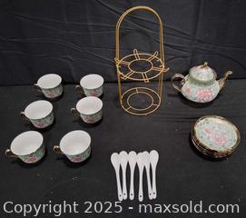 MaxSold Auction: Floral Tea Dish Set - Frederick (Maryland, USA) PARTNER MANAGED Reseller Online Auction -  English Muffin Way