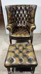 MaxSold Auction: Vintage Chesterfield Wingback Leather Armchair with Ottoman - Ottawa (Ontario, Canada) PARTNER MANAGED Estate Sale Online Auction - Killeen Avenue