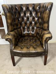 MaxSold Auction: Vintage Chesterfield Wingback Leather Armchair with Ottoman - Ottawa (Ontario, Canada) PARTNER MANAGED Estate Sale Online Auction - Killeen Avenue