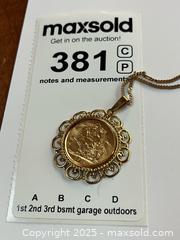 MaxSold Auction: 1911 Sovereign Pendant With Gold Chain - Kingston (Ontario, Canada) PARTNER MANAGED Downsizing Online Auction - Metcalfe Avenue