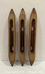 MaxSold Auction: Set of three Vintage Wooden Weaving Shuttles with hollow bobbins - Vaughan (Ontario, Canada) SELLER MANAGED Downsizing Online Auction - Abell Avenue